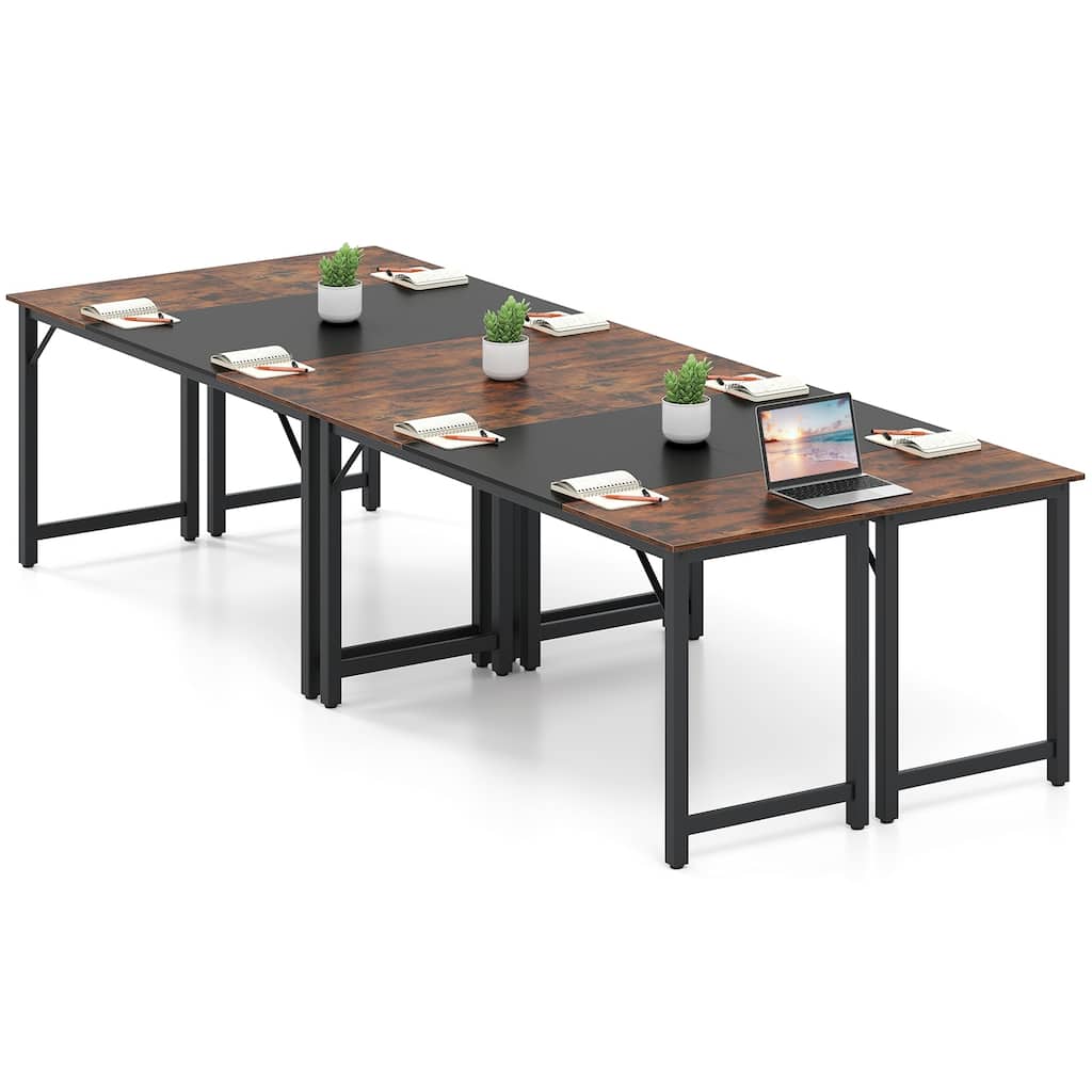 Gymax 4 PCS 63'' Computer Desk Modern Industrial Office Desk w/ Metal