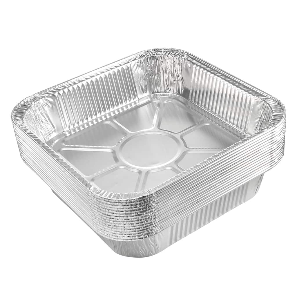 8" x 8" Aluminum Foil Pans, Disposable Trays Containers for Roasting