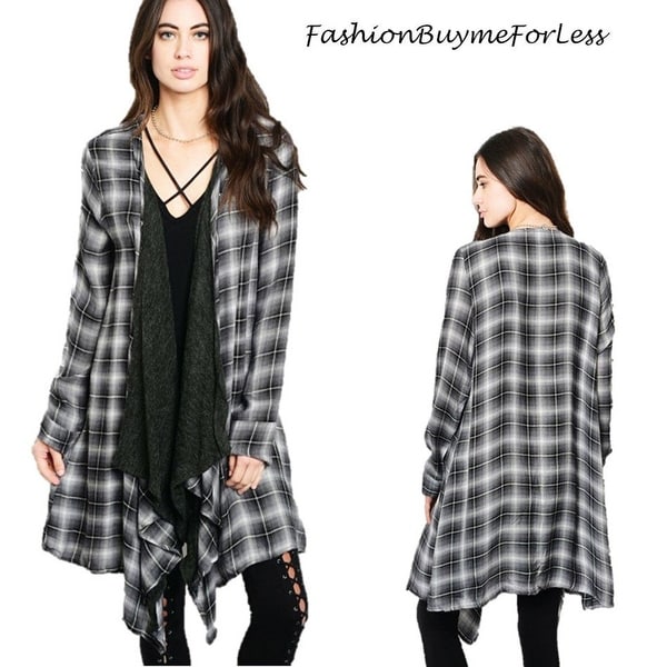black cascade cardigan