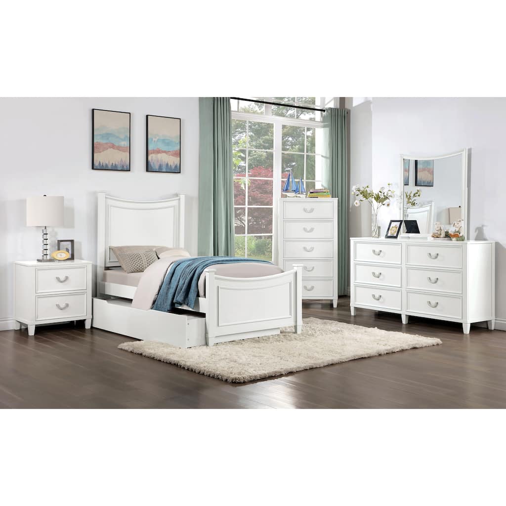 Furniture of America Wynter Modern 6-Piece White Wood Kid's Platform Bedroom Set