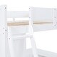preview thumbnail 15 of 32, Full Size Loft Bed with Desk, Storage Shelves and 2 Sliding Doors, Multifunctional Kids Bed Frame with Ladder and Guardrail