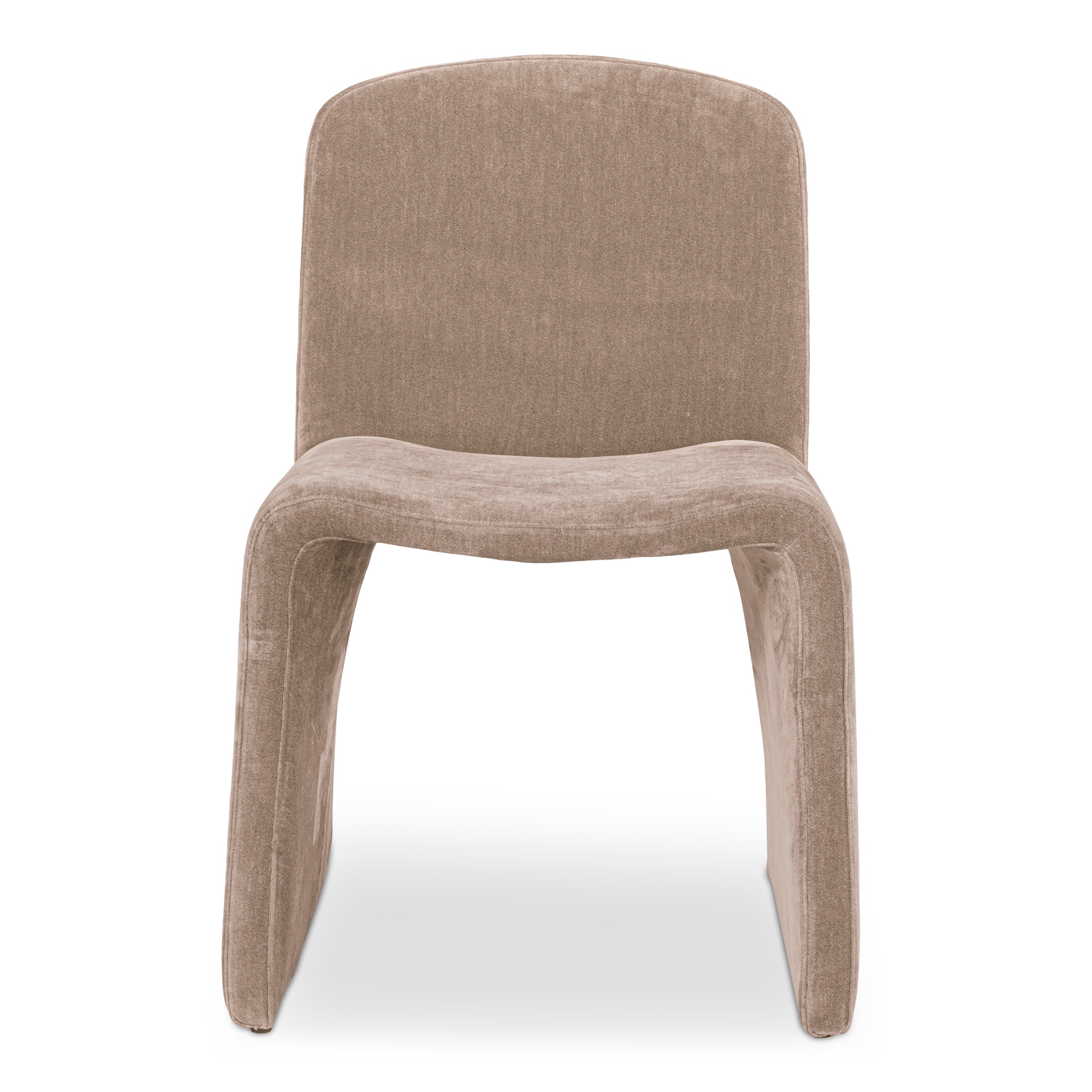 NADAAL STUDIOS Gideon Dining Chair, Curved Iron Frame, Soft Foam Cushioning, Camel