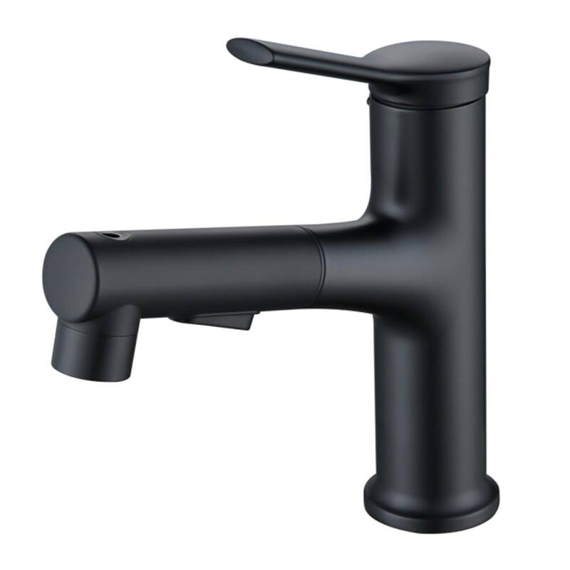 Modern Black 3-Way Bathroom Sink Faucet Single Hole, Single Handle for Bathroom