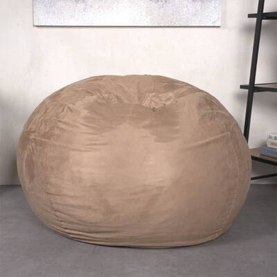 5-Foot Bean Bag Chair - Plush Microsuede Cover