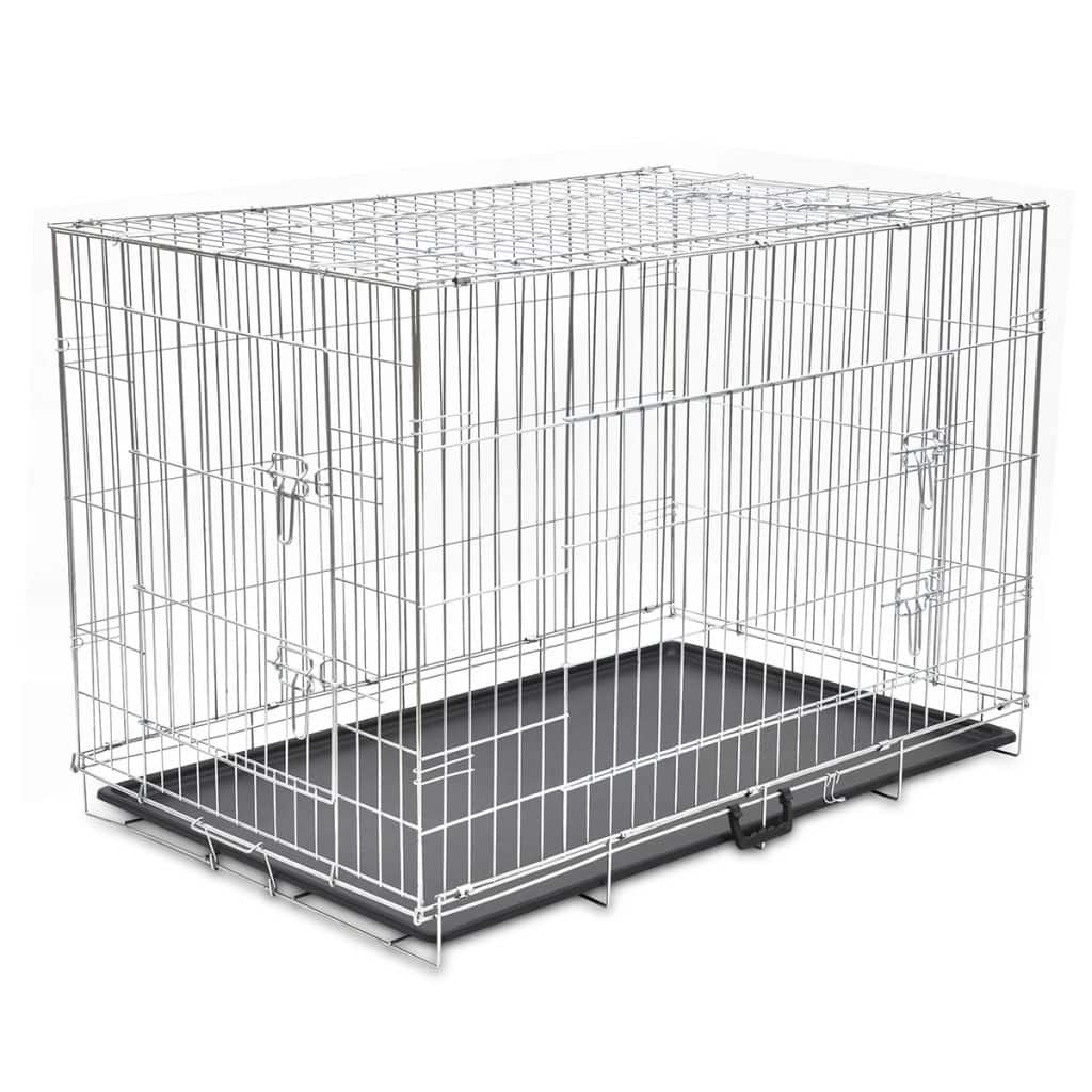vidaXL Foldable Metal Dog Bench M
