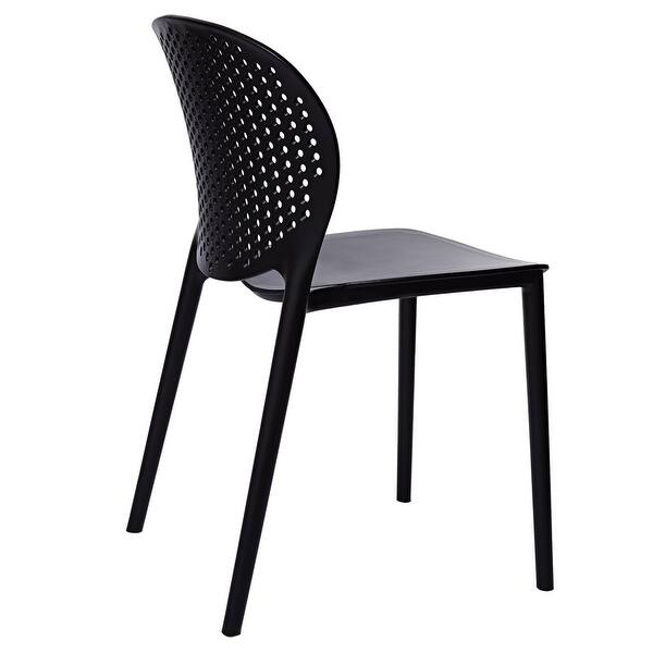 Shop 2xhome Black Modern Plastic Garden Patio Indoor Or Outdoor Dining Stackable Chair Uv Protected Armless With Back Overstock 14096959