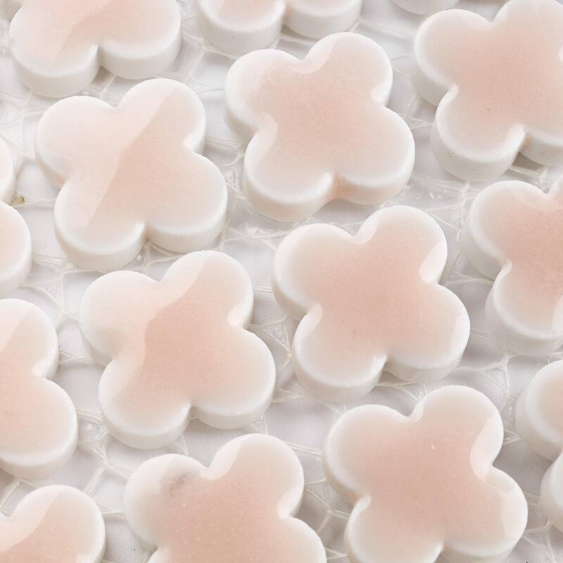 Merola Tile Fioretti Glossy Pink 12" x 12" Porcelain Floor and Wall Tile