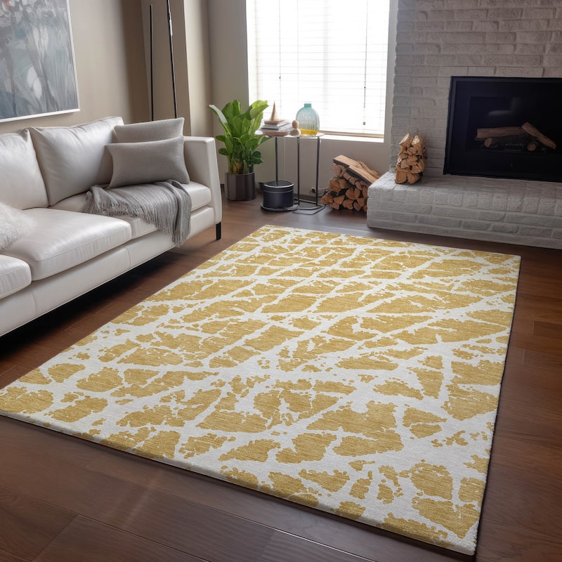 Premium Washable Super Soft Modern Crackle Mayfield Rug