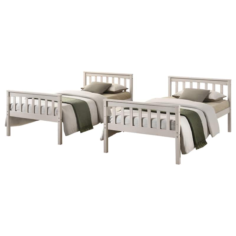 Ames Twin Over Twin Solid Wood Standard Bunk Bed