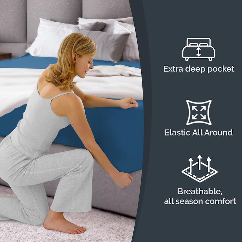 CGK Linens Microfiber Extra Deep Pocket 18" - 24" Inch Fitted Sheet