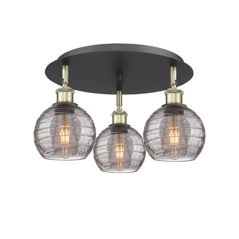 Innovations Lighting Athens Deco Swirl - 3 Light 18" Flush Mount