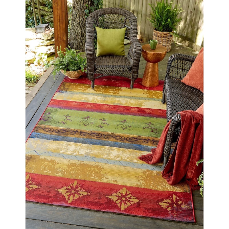 Outdoor Ucul Collection Area Rug - Multi - 8'x11'4"