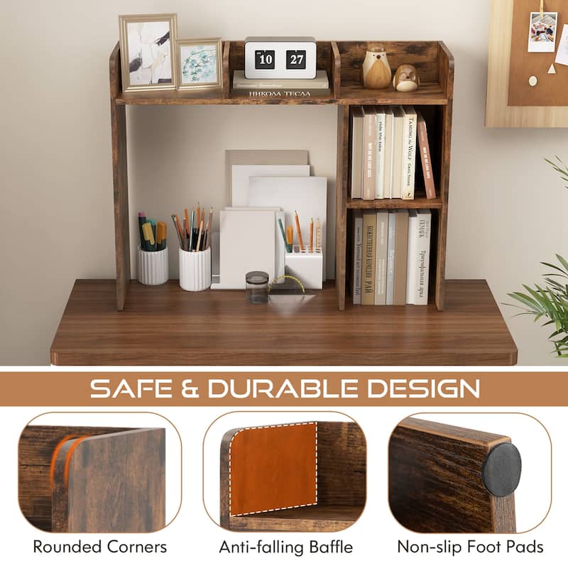 Costway Desk Bookshelf Desktop Storage Organizer Display Shelf Rack