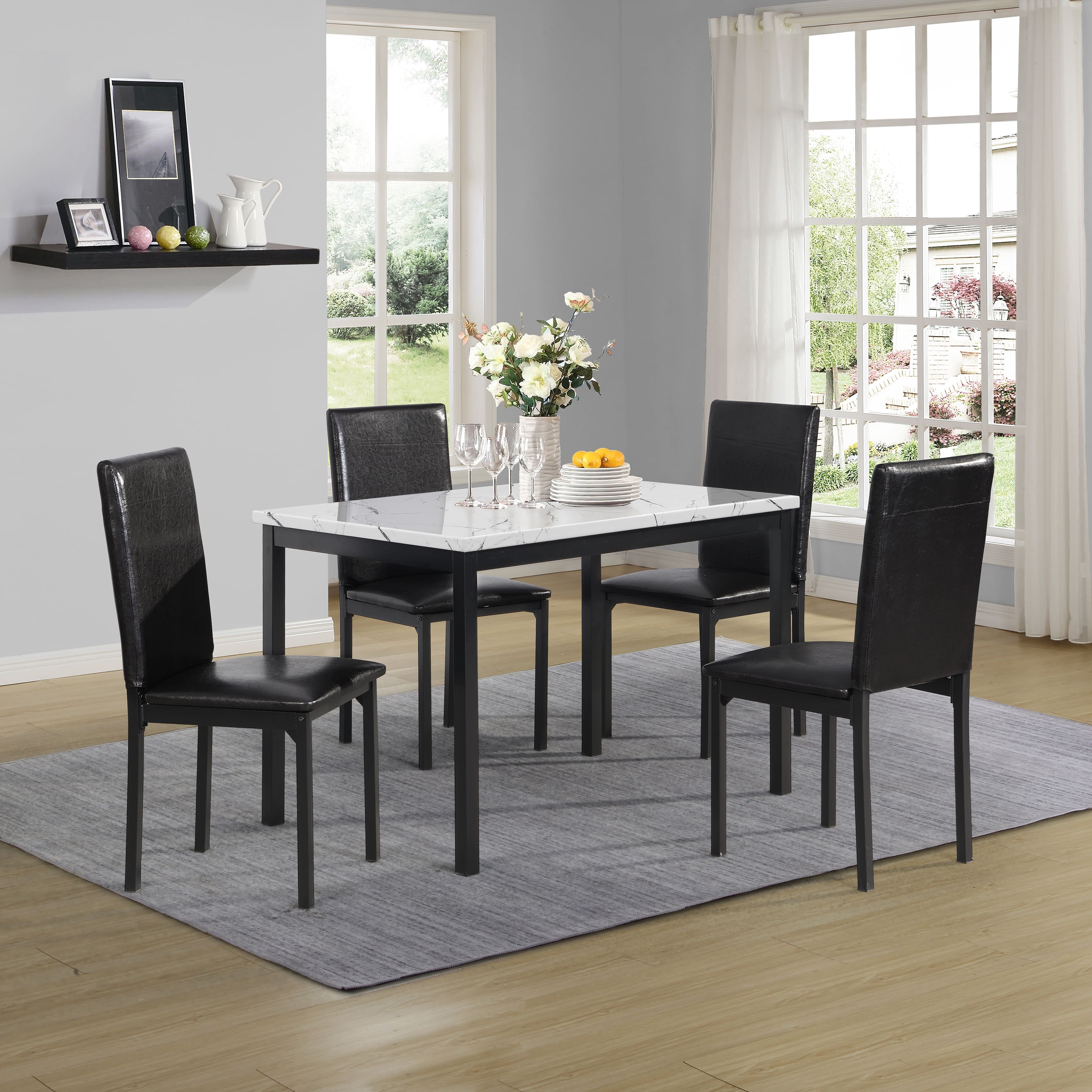 Option White Table - Black Chair