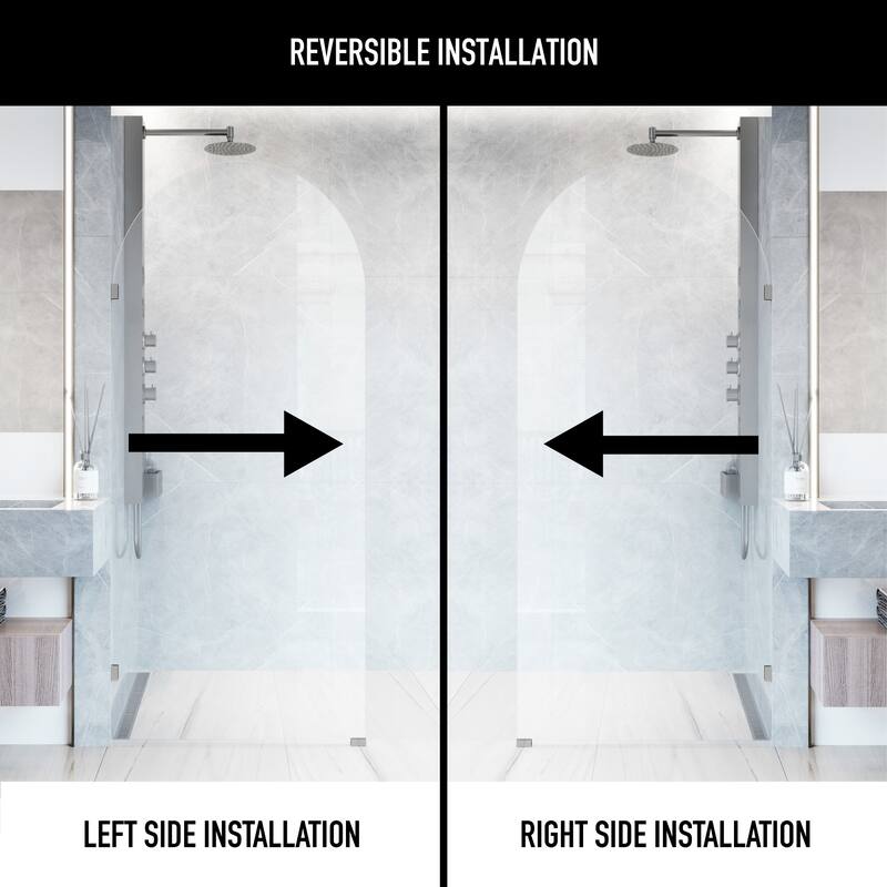 VIGO Arden 34" W x 78" H Frameless Fixed Shower Screen