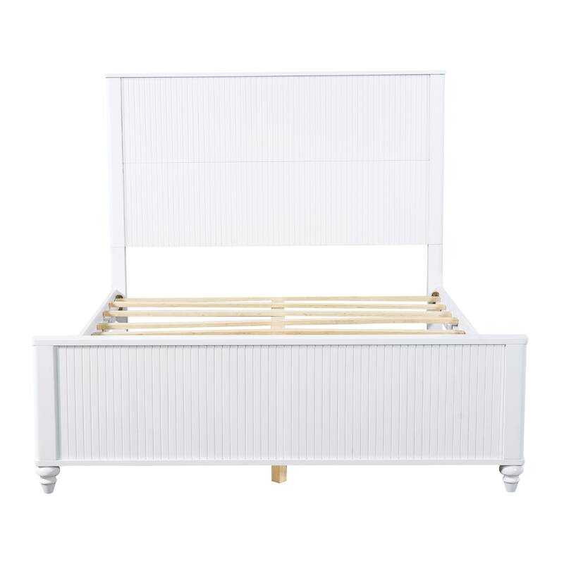 Christopher Knight Home - Silverton Modern 3-Piece Bedroom Set with Classic Grooved Panels Bed Frame & Matching Nightstands