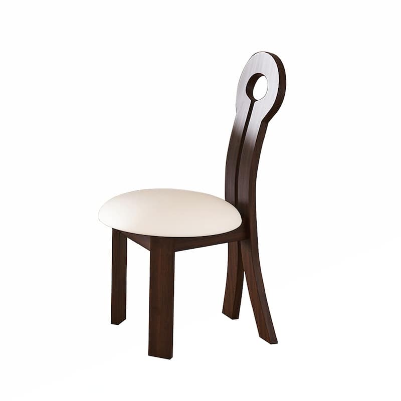 2PCS Wood Dining Chairs With PU Seat