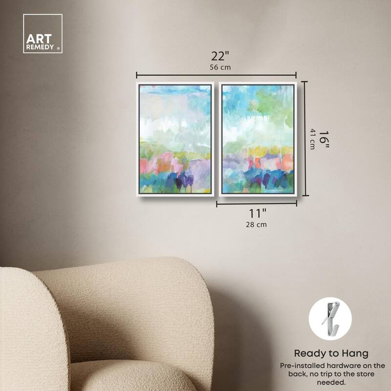 Harmonic Greens Canvas Set of 2 by Art Remedy