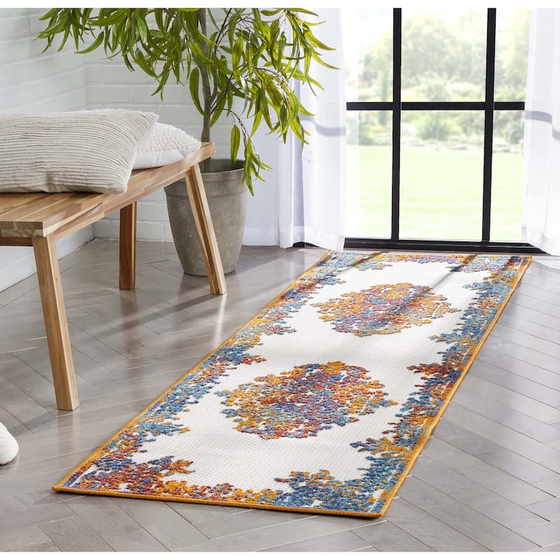 Well Woven Dorado Arid Modern Indoor Outdoor Medallion Area Rug