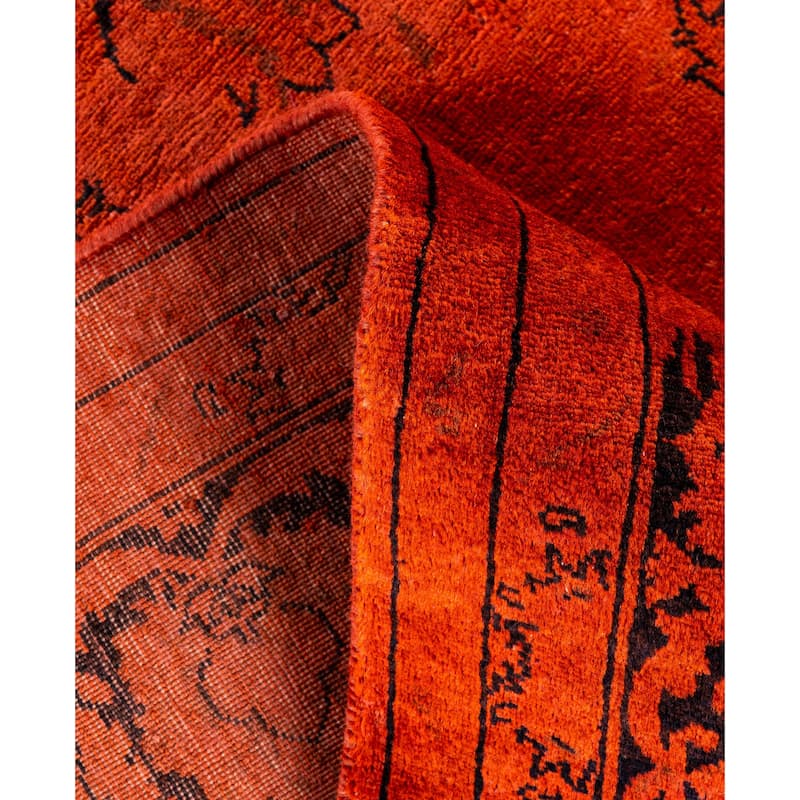 Overdyed One-of-a-Kind Hand-Knotted Area Rug - Orange - 4' 9" x 6' 10"
