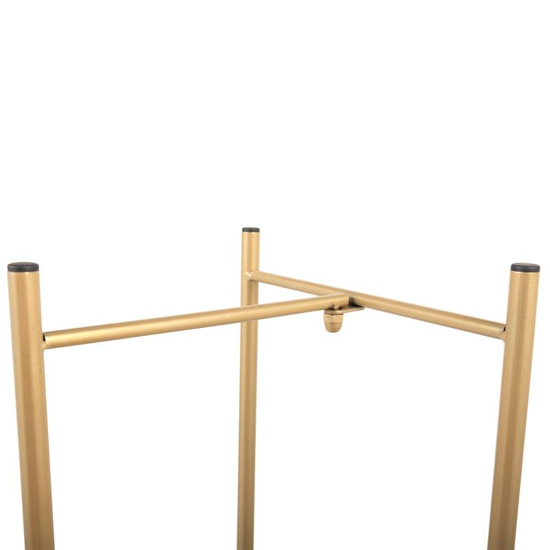 2-Tier Metal Plant Stand with 2 Round Trays