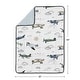preview thumbnail 4 of 4, Sweet Jojo Designs Vintage Airplane Boy Toddler Weighted Blanket 5lbs for Kids -Blue Cloud & Green, Slate Transportation Aviator