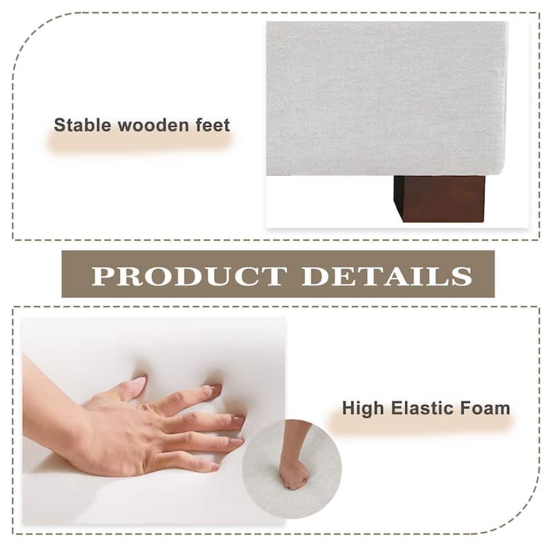 Modern Chenille Oversized Modular Sectional Sofa with 2 Ottoman