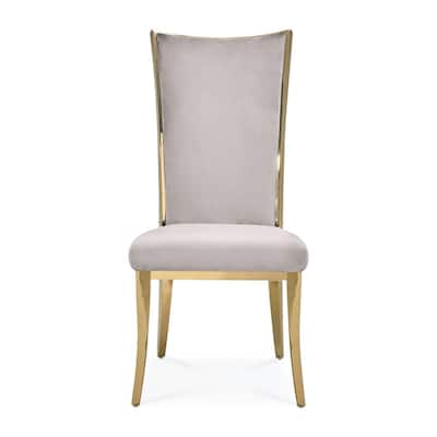 Massimo Titanium Gold Stainless Steel Dining Chair, Set of 2