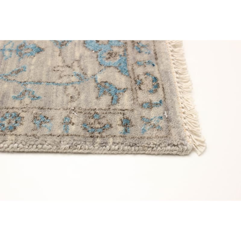 ECARPETGALLERY Hand-knotted Heritage Grey Silk, Wool Rug - 2' 8" x 14' 2"