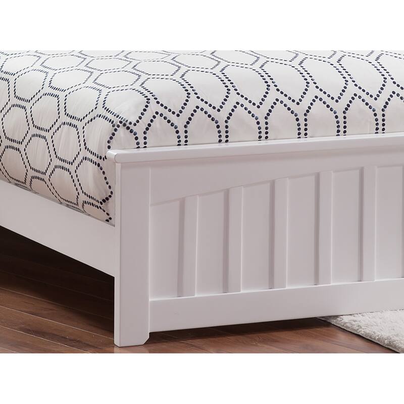 Mission Queen Platform Bed with Matching Footboard in White