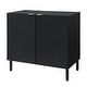 preview thumbnail 3 of 8, Merk Black Cabinet 2 Door