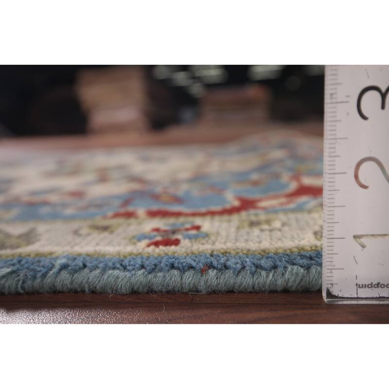 Blue Kazak Oriental Runner Rug Hand-Knotted Wool Carpet - 2'8"x 8'2"