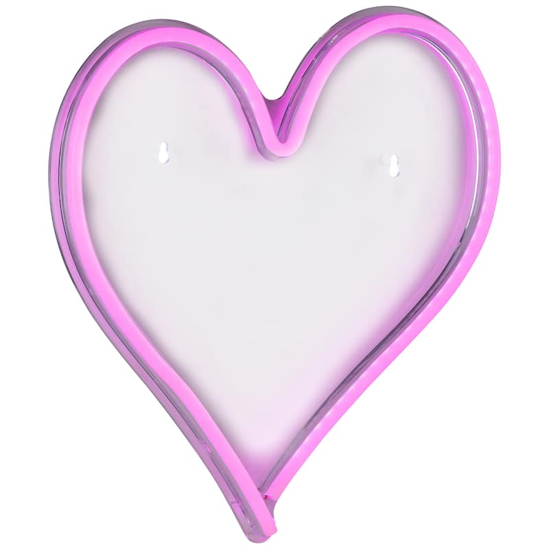 LED Heart Neon Lighted Wall Art - 13.5" - Pink