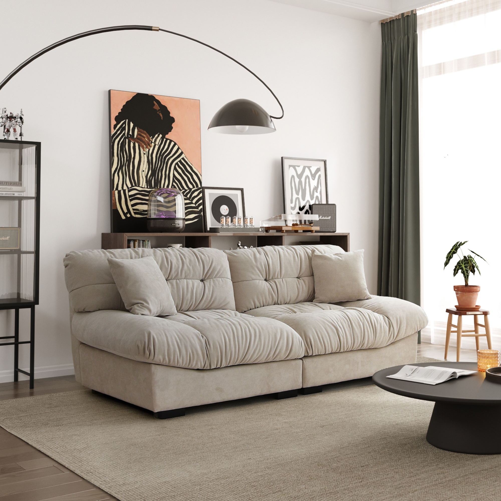 Suede sectional shop