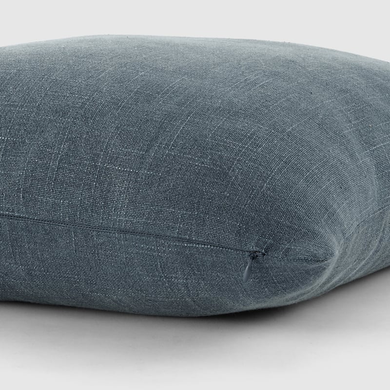 Washed and Distressed Cotton Decor Throw Pillow in Stone Washed