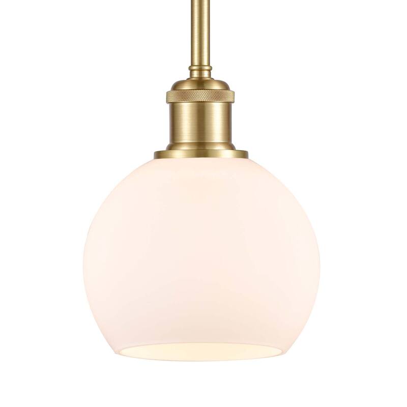 Innovations Lighting 516-1S-8-6 Athens Pendant Athens 6" Wide Mini - Satin Gold / Matte White