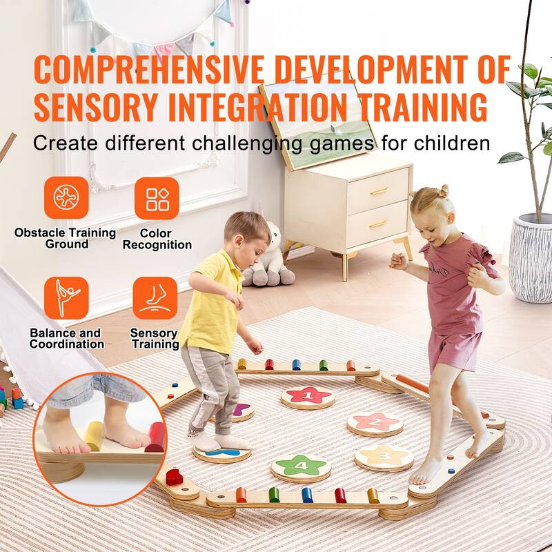 Balance Beam Stepping Stones Build Coordination and Gross Motor Skills, Indoor or Outdoor Play