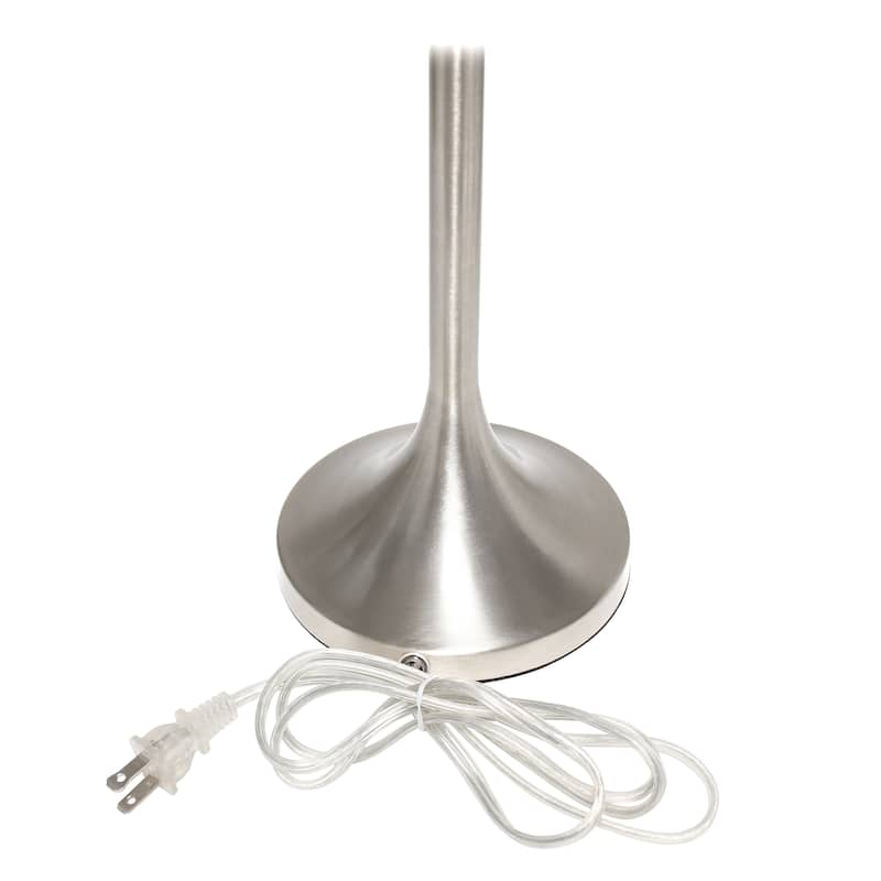 21.25" Modern Glam Metal Table Lamp with Silk Shade and Pull-Chain Switch for Bedroom or Living Room - 8"L x 8"W x 21.25"H