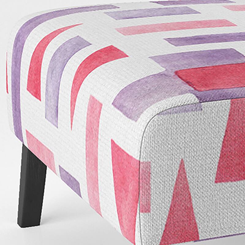 Designart "Pink and Purple Geometric " Upholstered Patterned Accent Chair and Arm Chair