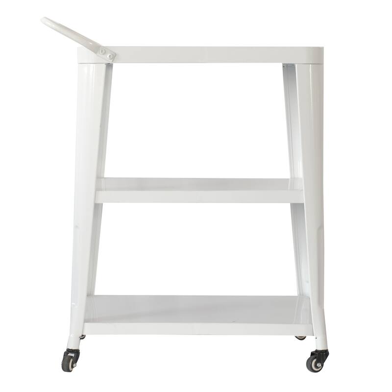 Harold 3-Tiered Industial Mobile Metal Bar/ Dining Cart