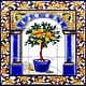 preview thumbnail 1 of 1, 18in x 18in 9pc Set Backsplash Lemon Tree Ceramic Tiles Wall Mural