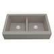 preview thumbnail 33 of 73, Karran Retrofit Apron Front Quartz Double Bowl Kitchen Sink Concrete