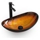 preview thumbnail 53 of 77, Eclife Artistic Vessel Sinks for Bathroom Vanity Tempered Glass Ceramic Basin Glass brown boat sink