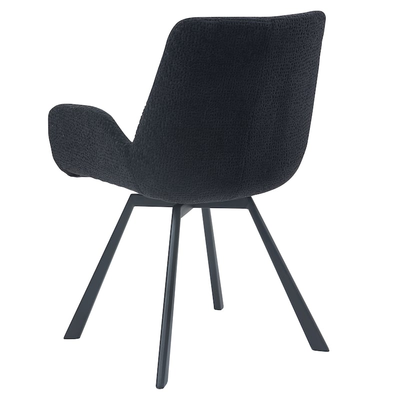 Modern Fabric & Metal Swivel Dining Chair, Set of 4