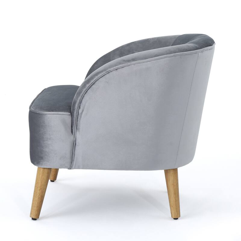 Modern 27.5" Upholstered Club Chair with Rubber Wood Legs for Living Room