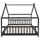 preview thumbnail 3 of 4, Full Size Wood House Bed Platform Bed