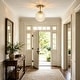 preview thumbnail 3 of 9, Rennnsan 1-Light Modern Clear Grid Glass Semi Flush Mount Ceiling Light for Bedroom and Hallway - 9.8" W x 15" H