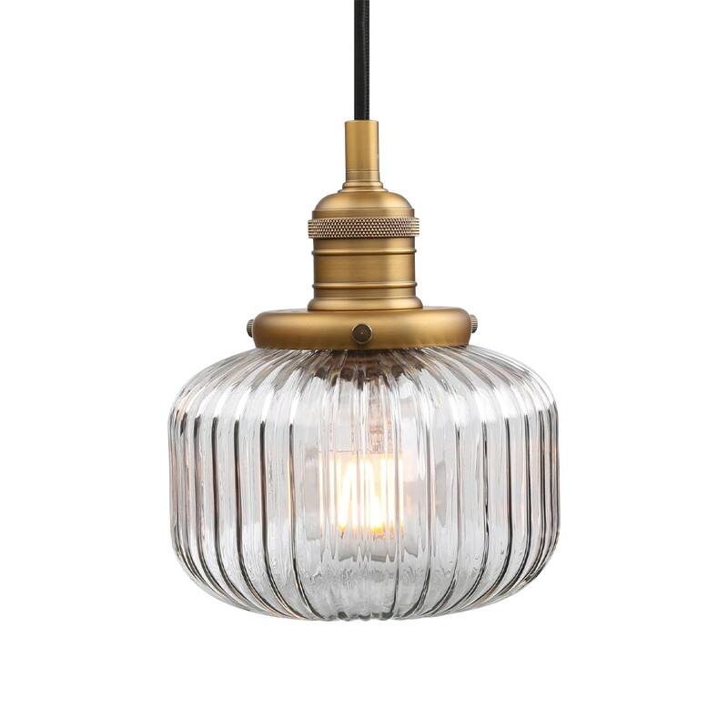 1 Light light bulb gold table lamp glass shade, metal base pendant light