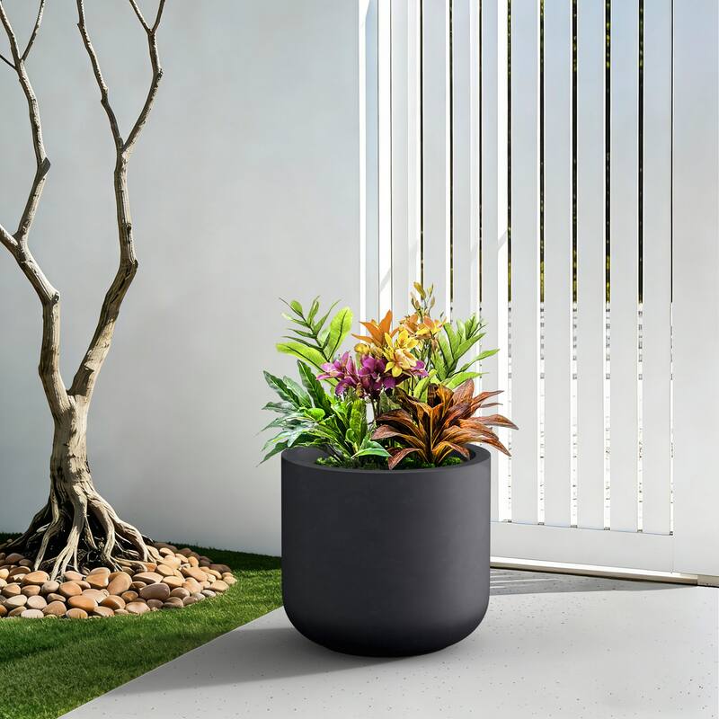 Concrete Round Planter / Pot with Drainage Hole for Indoor & Outdoor