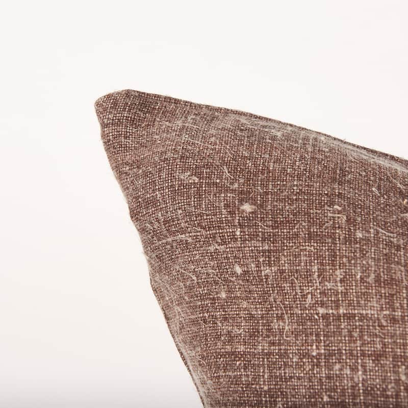Jack Brown Linen Square Decorative Pillow Cover
